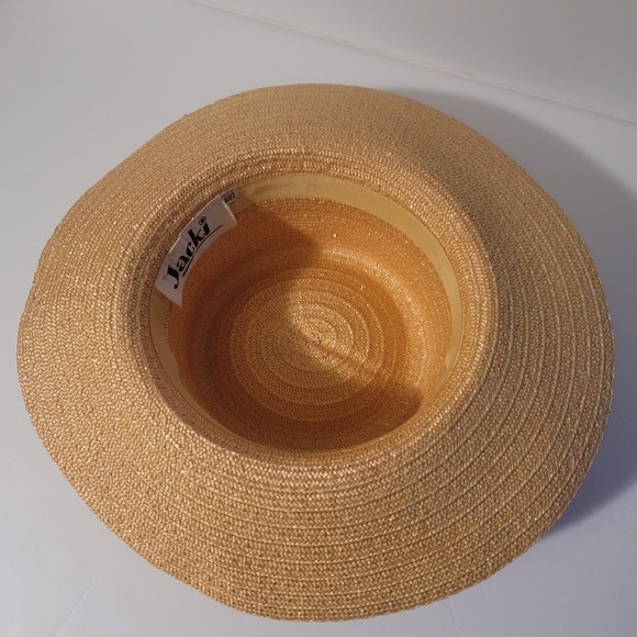 Vintage Jacki Straw/Panama Hat with Black Ribbon - Picture 5 of 6